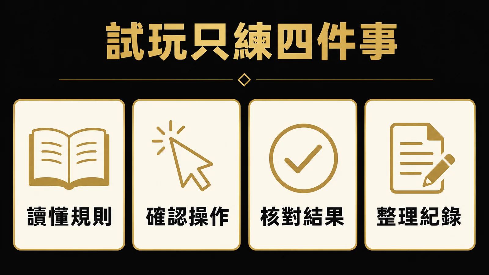 百家樂試玩只練四件事：讀懂規則、確認操作、核對結果、整理紀錄