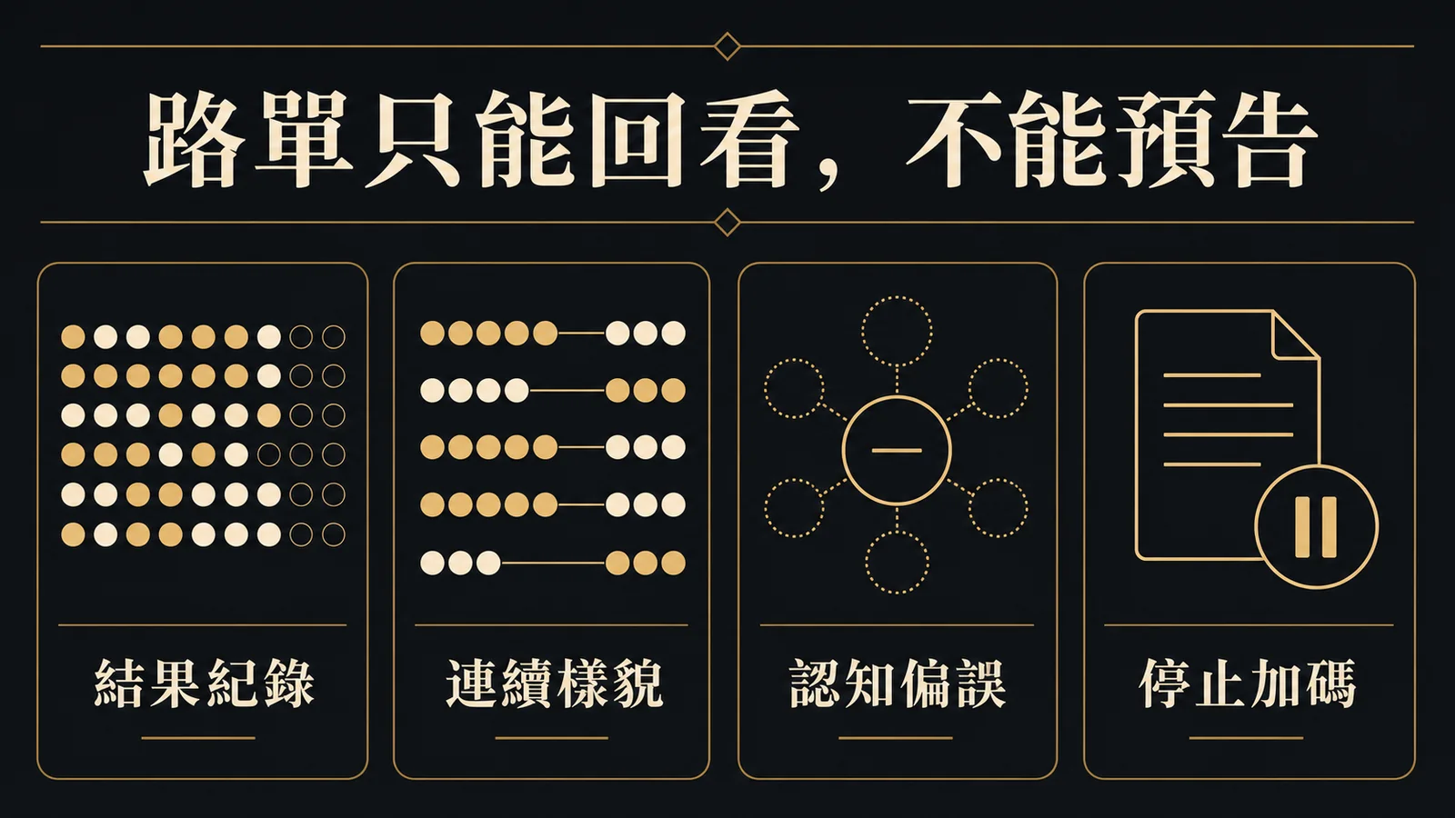 路單只能保存歷史結果,連續樣貌可能引發認知偏誤,不能用來預告下一局