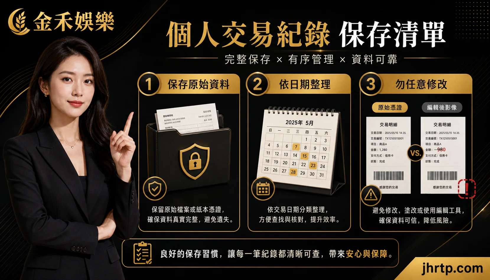 交易紀錄保存與原始資料資訊圖